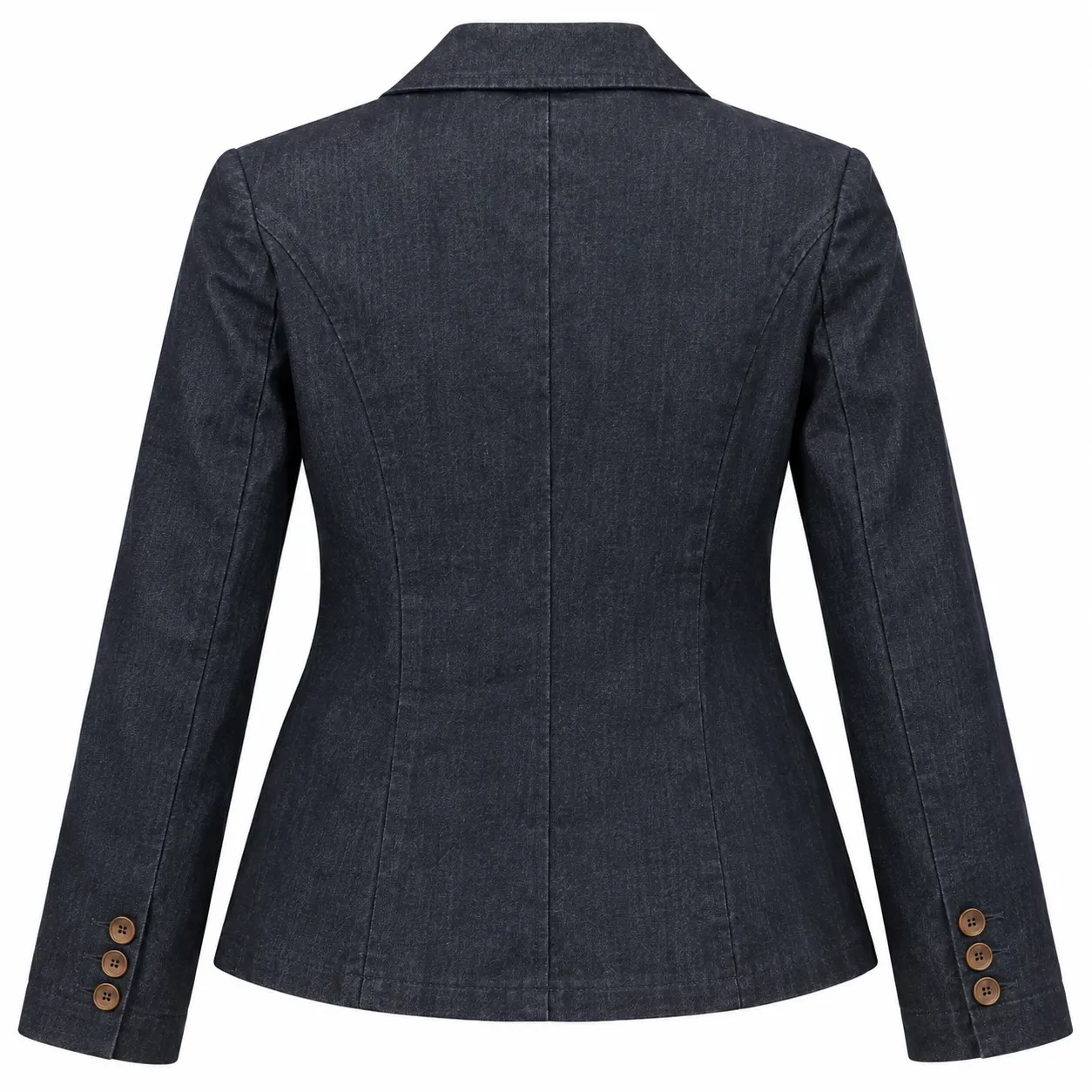 Women's Charcoal Black Denim Blazer Jacket