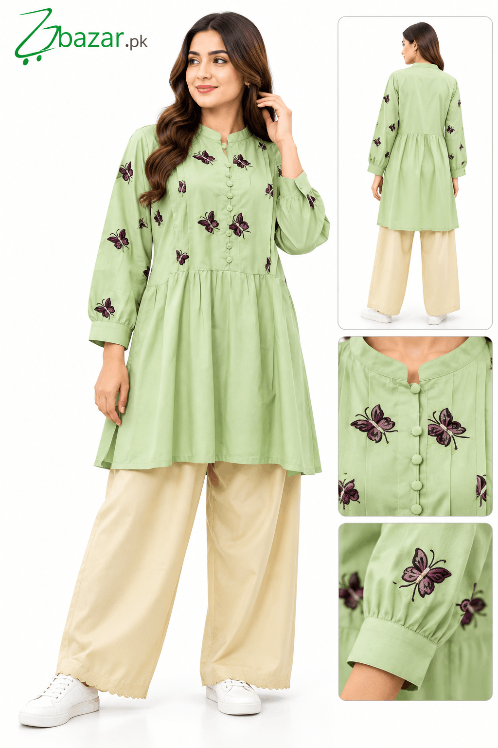 Pastel Butterfly Kurti Fashion Collage (1)